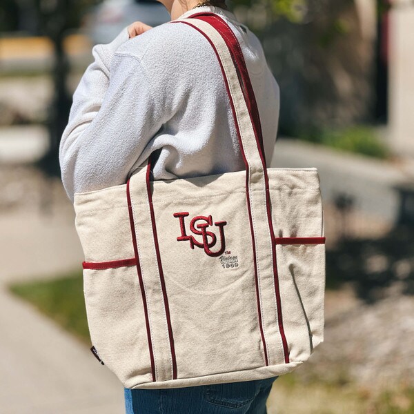 Vintage ISU Uptown Canvas Snap Tote Bag
